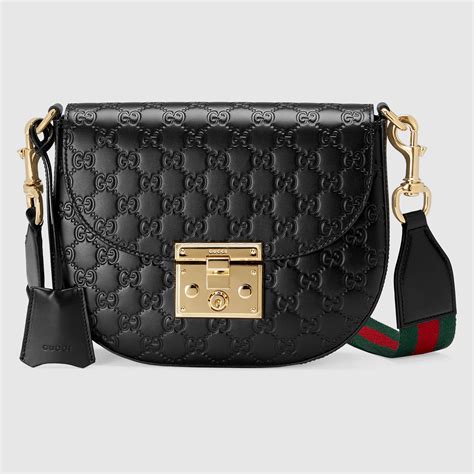 sac gucci padlock noir|Padlock small shoulder bag in black leather .